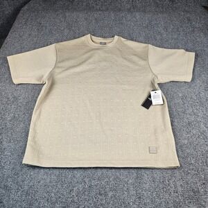 Saints Studio Mens Textured Knit T-Shirt Light Taupe D2573-K125 NWT Size Medium